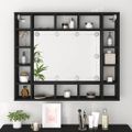 vidaXL LED zrkadlová skrinka čierna 91x15x76,5 cm