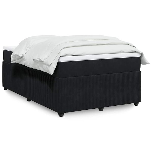 vidaXL Boxspring posteľ s matracom čierna 120x190 cm zamat