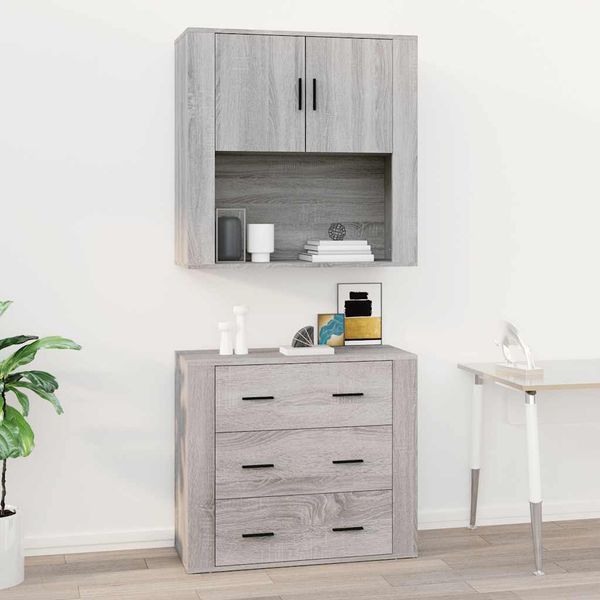 vidaXL Nástenná skrinka sivý dub sonoma 80x33x80 cm spracované drevo