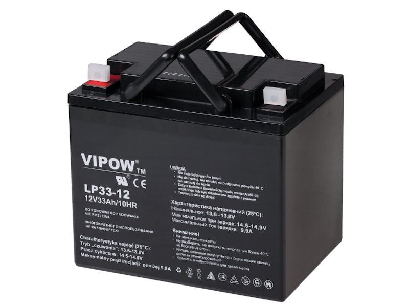 Olověná batéria 12V / 33Ah VIPOW bezúdržbový akumulátor