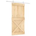 vidaXL Posuvné dvere 95 x 210 cm Masívne borovicové drevo (neupravené)