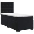 vidaXL Posteľ boxspring s matracom Čierna 100 x 200 cm Zamat