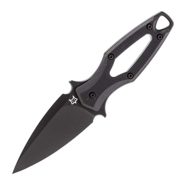 FOX knives FX-553 B AKA pevný nôž na krk 6,2 cm, celočierna, G10, puzdro Kydex