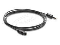 Delock - Digitálny audio kábel (optický) - mini TOSLINK s pinmi (male) do TOSLINK so zásuvkami (female) - 2 m - optické vlákno - čierna