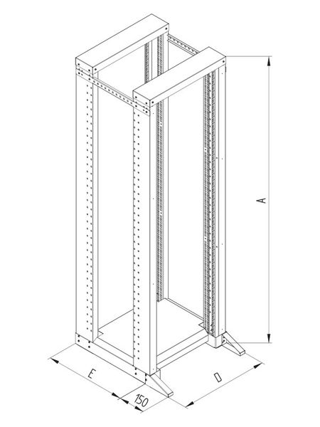 Otvorený 19'' stojan RSX 37U dvojdielny 700hl.