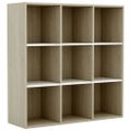 vidaXL Knižnica, biela a dub sonoma 98x29x97,5 cm, spracované drevo