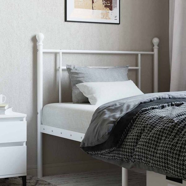 vidaXL Kovové náhradné čelo postele biele 90 cm