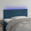vidaXL Čelo postele s LED tmavomodré 80x5x78/88 cm zamat