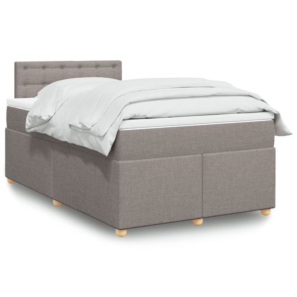 vidaXL Boxspring posteľ s matracom sivohnedý 120x200 cm látka