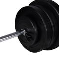 vidaXL Stojan na drepy so sadou činiek barbell a dumbbell 60,5 kg