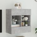 vidaXL TV nástenná skrinka s LED svetlami betónovo sivá 58,5x30x60,5cm