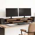 vidaXL Stojan na monitor dymový dub 100x27x15 cm kompozitné drevo