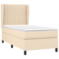 vidaXL Posteľný rám boxsping s matracom krémový 80x200 cm látka