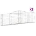 vidaXL Oblúkové gabionové koše 5 ks 300x30x80/100cm pozinkované železo