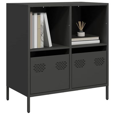 vidaXL Komoda čierna 68x39x73,5 cm oceľ valcovaná za studena