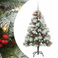 vidaXL Umelý vianočný stromček Zelená a biela 150 cm PVC, kov a plast