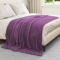 vidaXL Prikrývky na hodenie 6 ks Fialová 200 x 150 cm 4.75 kg Flís