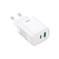 XO sieťová nabíjačka CE30 PD 30W 1x USB-C 1x USB biela + kábel USB-C - Lightning