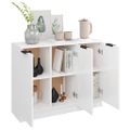 vidaXL Komoda lesklá biela 90,5x30x70 cm spracované drevo