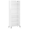 vidaXL Vysoká skrinka lesklá biela 69,5x32,5x180 cm kompozitné drevo