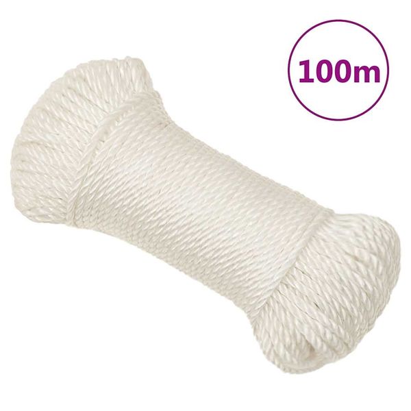 vidaXL Pracovné lano biele 3 mm 100 m polypropylén
