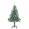 vidaXL Umelý vianočný stromček, snehom obalený, s LED svetlom 150 cm