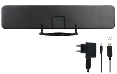 EVOLVEO Xany 2B, 230/5V, aktívna izbová anténa FM/DAB+/DVB-T2, filter LTE,4G,5G