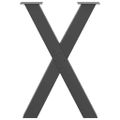 vidaXL Nohy k jedálenskému stolu v tvare X, 2 ks, antracitové, 50 x (72-73) cm, oceľ