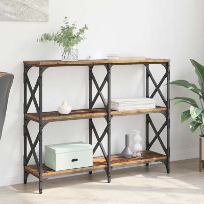 vidaXL Konzolový stôl Staré drevo 100 x 28 x 80,5 cm Kompozitné drevo