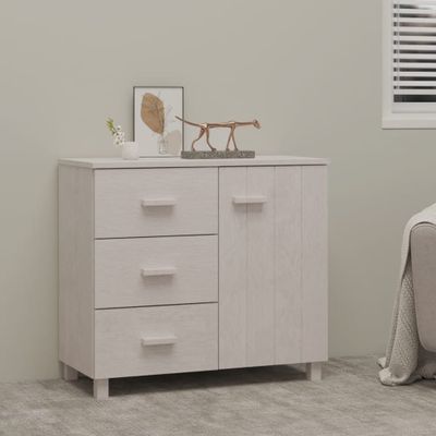 vidaXL Komoda HAMAR, biela 90x40x80 cm, borovicový masív