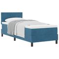 vidaXL Posteľ s pružinovým rámom Tmavomodrá 80 x 200 cm Zamat