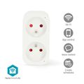 Chytrá DUO zásuvka NEDIS WIFIP141EWT /Wi-Fi/merič spotreby/16A/3680W/biela