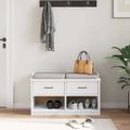 vidaXL Lavica do predsiene SANDNES biela 87x40x50 cm borovicový masív