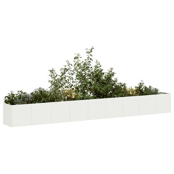 VidaXL kvetináč Biela 360x40x40 cm Oceľ valcovaná za studena