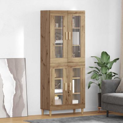 vidaXL Highboard Remeselný dub 69,5 x 34 x 180 cm Kompozitné drevo