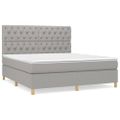 vidaXL Boxspring posteľ s matracom svetlosivá 100x200 cm látka