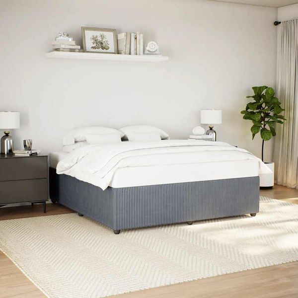 vidaXL Posteľ bez matraca tmavosivá 180x200 cm zamat