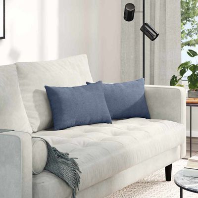 vidaXL Vankúše na pohovku 2 pcs Modrá 50 x 30 cm Kordúrová tkanina