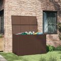 vidaXL Záhradný úložný box hnedý 150x100x100 cm polyratanový