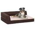 vidaXL Ergonomický matrac pre psa 90x64 cm ľanový vzhľad flís hnedý