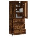 vidaXL Vysoká skrinka dymový dub 69,5x34x180 cm spracované drevo