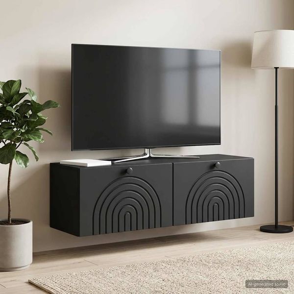 vidaXL Nástenná TV skrinka Čierna 98 x 31 x 30 cm Kompozitné drevo