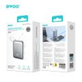 Power banka BWOO 20000mAh s rýchlym nabíjaním PD45W s 2 káblami Type C a Lightning P78 strieborná