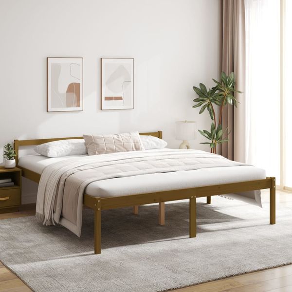 vidaXL Posteľ pre seniorov, medová 180x200 cm, Super King, borovica