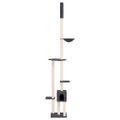 vidaXL Strom pre mačky od podlahy po strop tmavosivý 258,5-284,5 cm