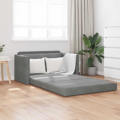 vidaXL Rozkladacia posteľ Tmavo šedá 124 x 71 x 78 cm Zamat