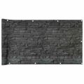 vidaXL Balkónová zástena, motív s kameňmi, sivá 1000x90 cm, PVC