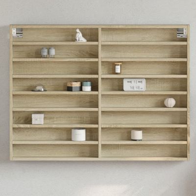 vidaXL Vitrína dub sonoma 100x8,5x75 cm kompozitné drevo