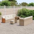 vidaXL Súprava záhradných pohoviek 12 pcs Béžová a krémová polyratan