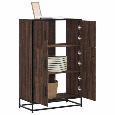 vidaXL Vysoká skrinka hnedý dub 68x35x106,5 cm kompozitné drevo+kov